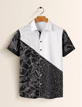 Black Cracks Printed Mens Half Sleeves Shirts Exclusive - XPST