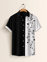 Black Musical Printed Mens Half Sleeves Shirts Exclusive - XPST