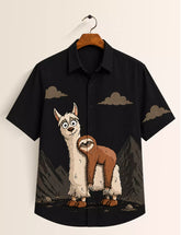 BLK Sloth Printed Half Sleeves Shirt - XPST