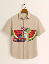 BRWN Watermelon Printed Half Sleeves Shirt - XPST