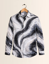 Black Wavy Type Full Sleeves Shirts - XPST