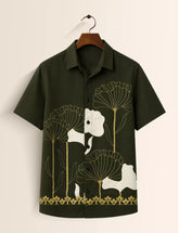 Green Outline Printed Half Sleeves Shirt - XPST