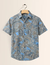Navy Mandala Printed Unisex Half Sleeves Shirt