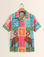 Patch Flamingo Printed Unisex Half Sleeves Shirt