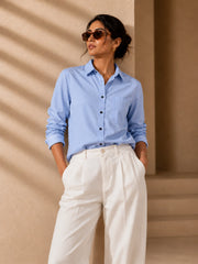 Blue Solid Full Sleeves Shirts - XPST