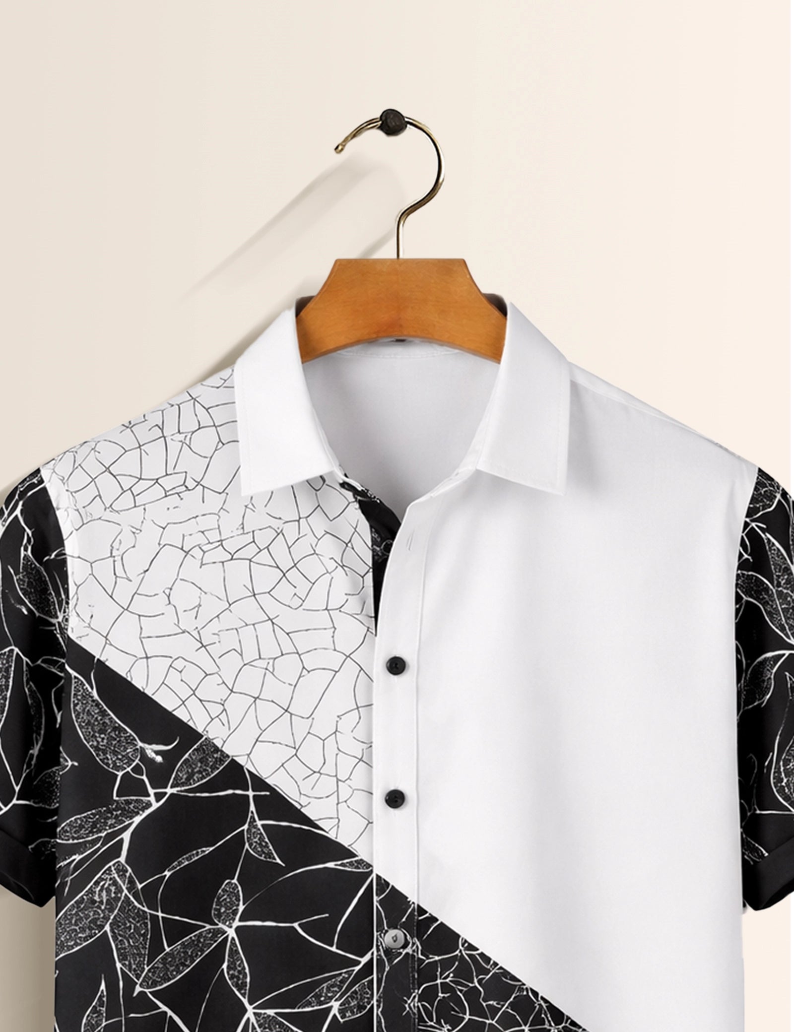 Black Cracks Printed Mens Half Sleeves Shirts Exclusive - XPST