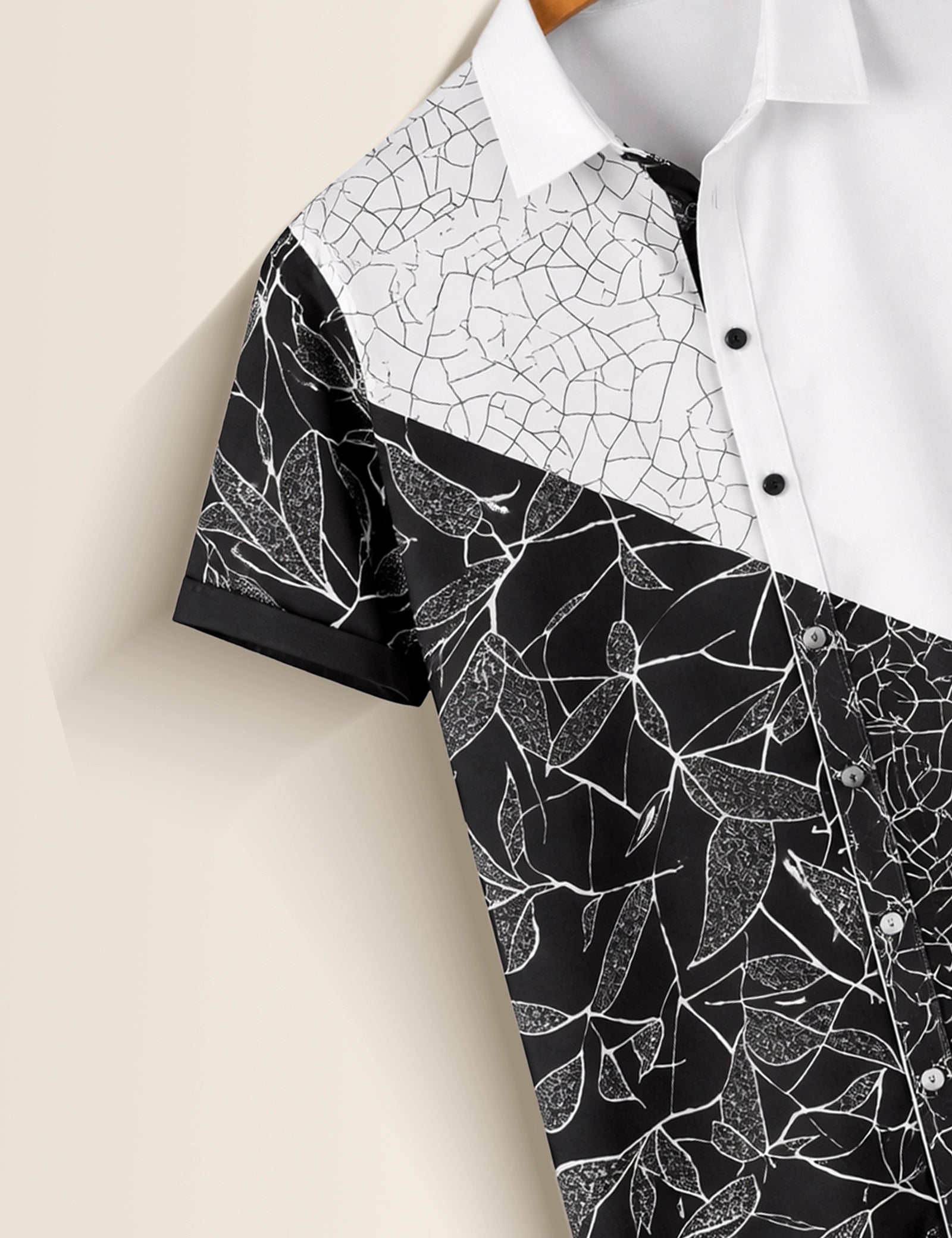 Black Cracks Printed Mens Half Sleeves Shirts Exclusive - XPST