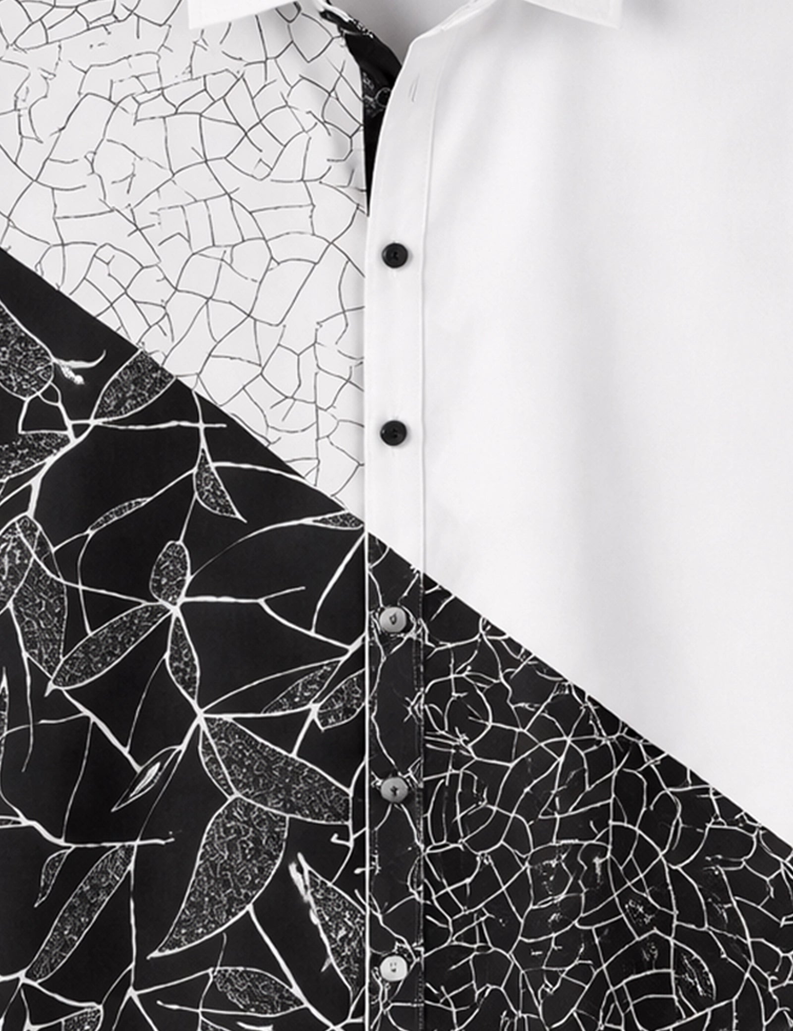 Black Cracks Printed Mens Half Sleeves Shirts Exclusive - XPST