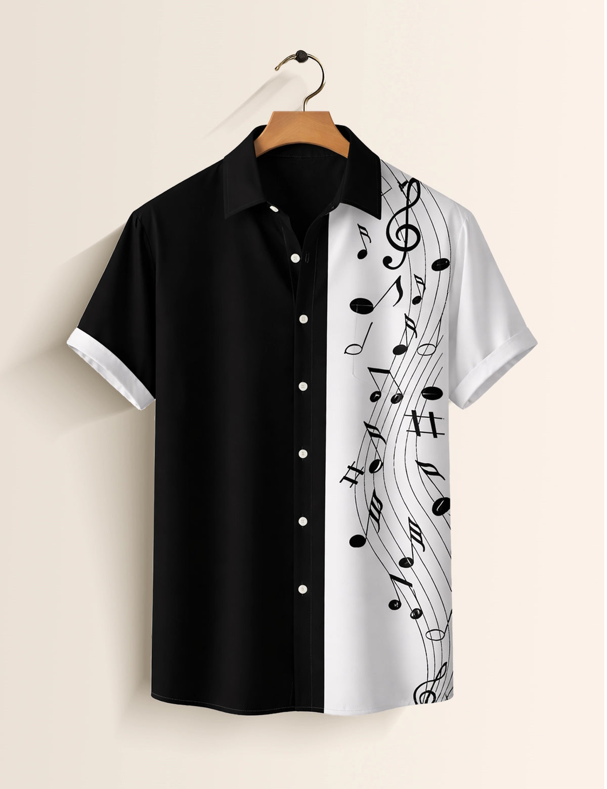 Black Musical Printed Mens Half Sleeves Shirts Exclusive - XPST