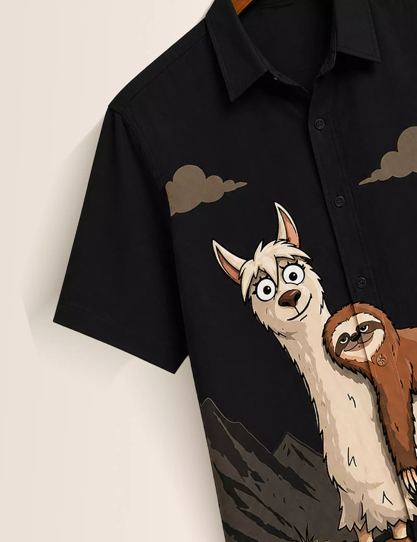 BLK Sloth Printed Half Sleeves Shirt - XPST