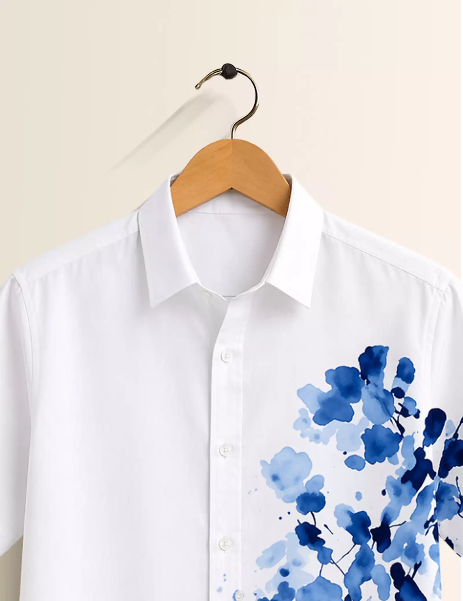 Blue Bloom Printed Half Sleeves Shirt - XPST