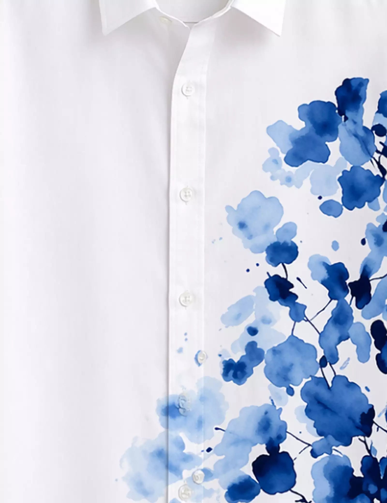 Blue Bloom Printed Half Sleeves Shirt - XPST