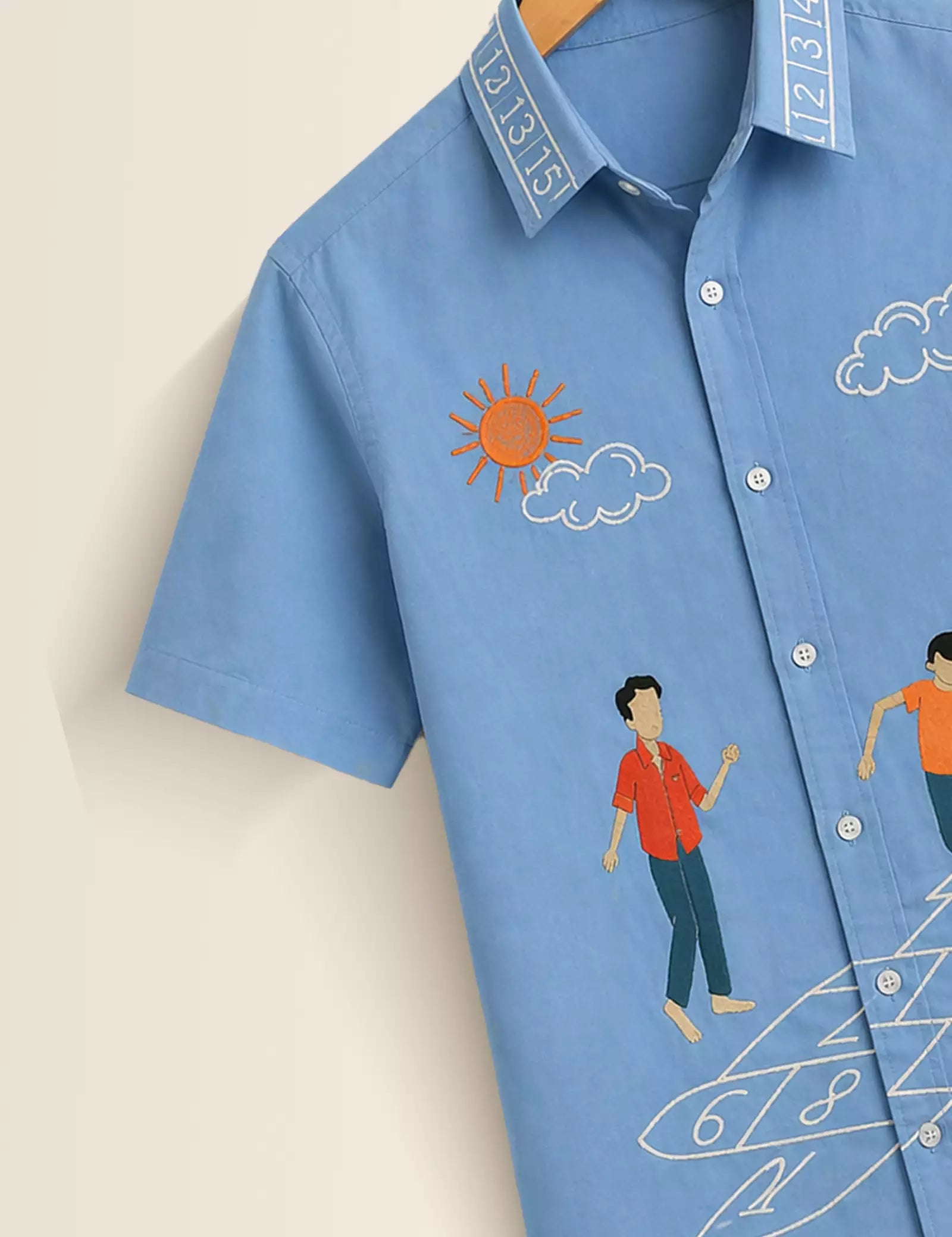 Blue Children Printed Half Sleeves Shirt - XPST