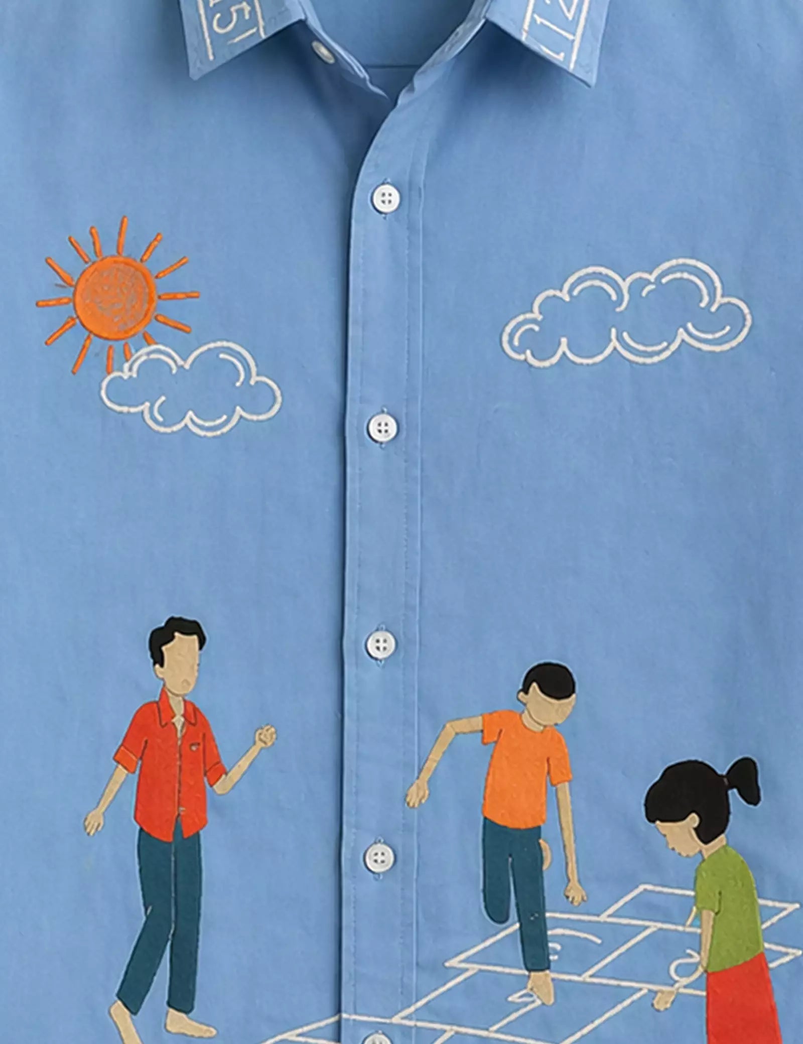 Blue Children Printed Half Sleeves Shirt - XPST