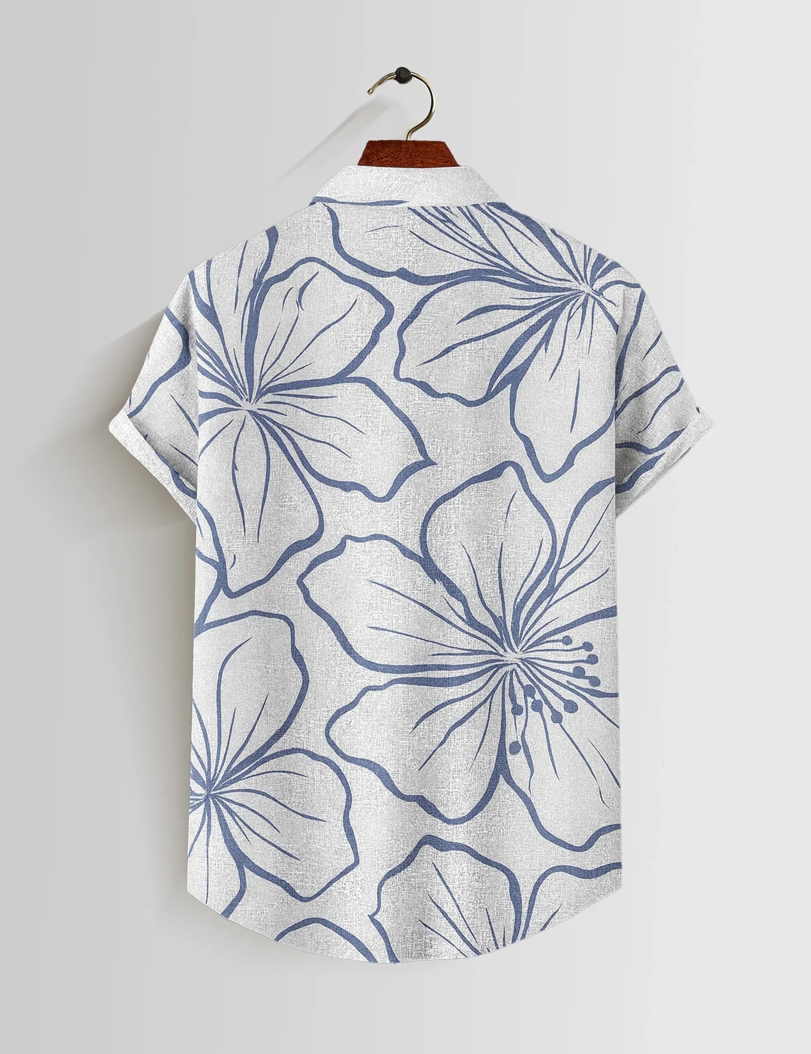 Botanical White Printed Mens Half Sleeves Shirts Exclusive - XPST