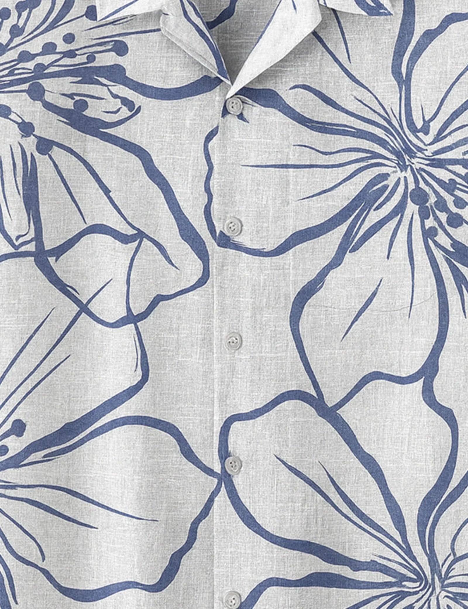 Botanical White Printed Mens Half Sleeves Shirts Exclusive - XPST