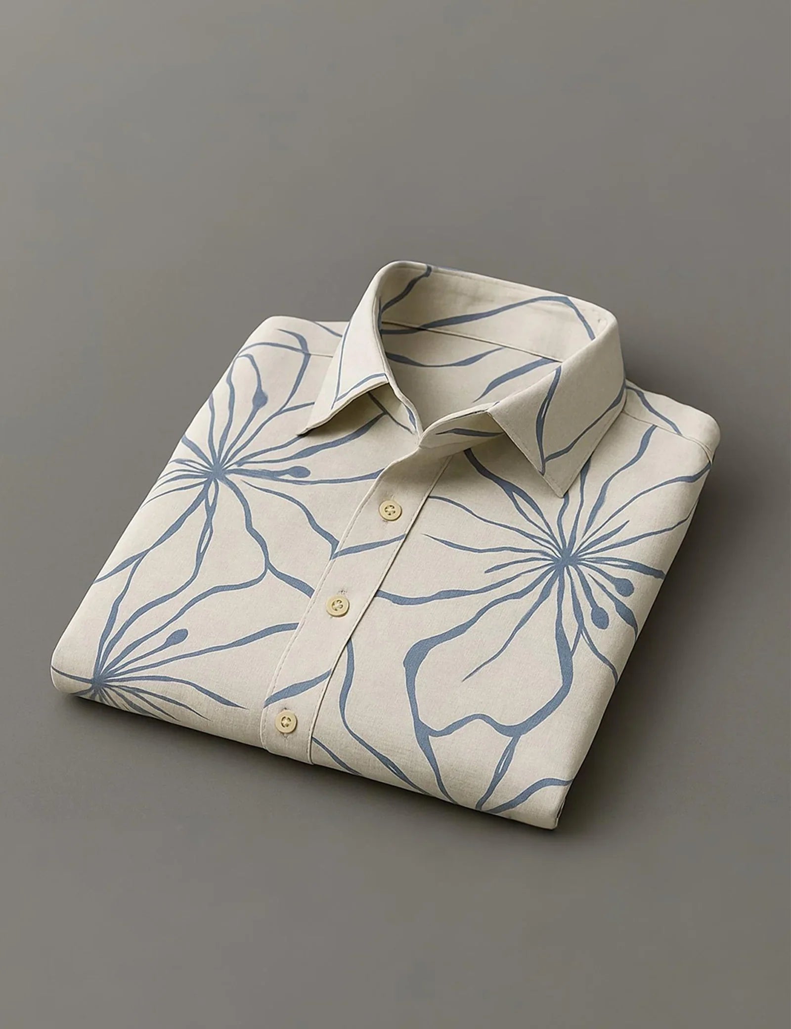 Botanical White Printed Mens Half Sleeves Shirts Exclusive - XPST