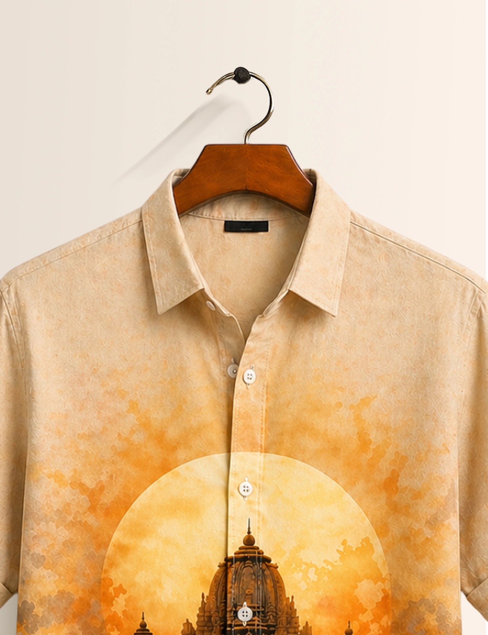 Brown Temple Printed Mens Half Sleeves Shirts Exclusive - XPST