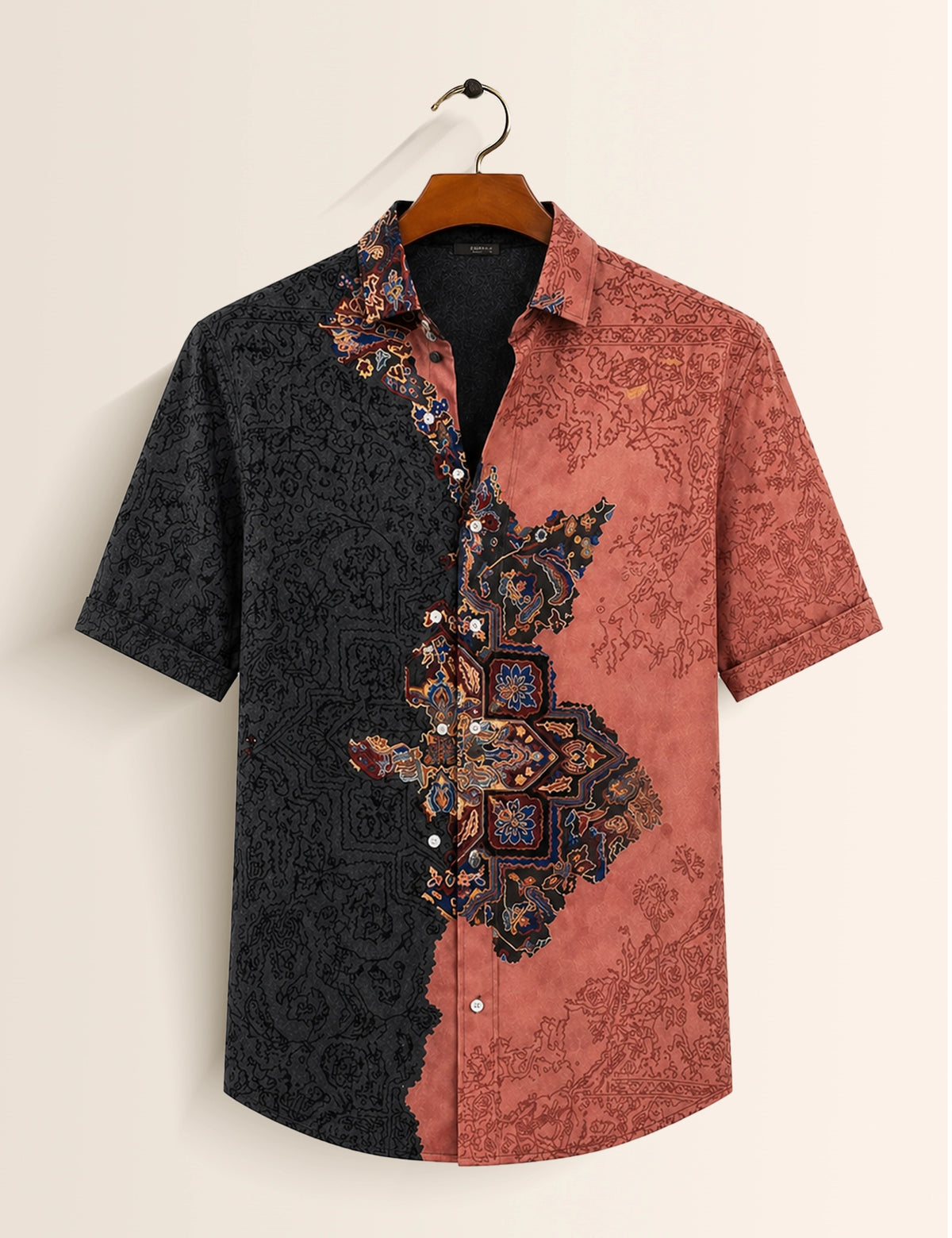 Brown Design Printed Mens Half Sleeves Shirts Exclusive - XPST