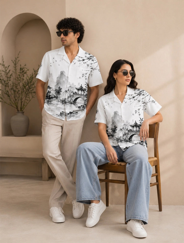 BW Lake Printed Unisex Half Sleeves Shirt