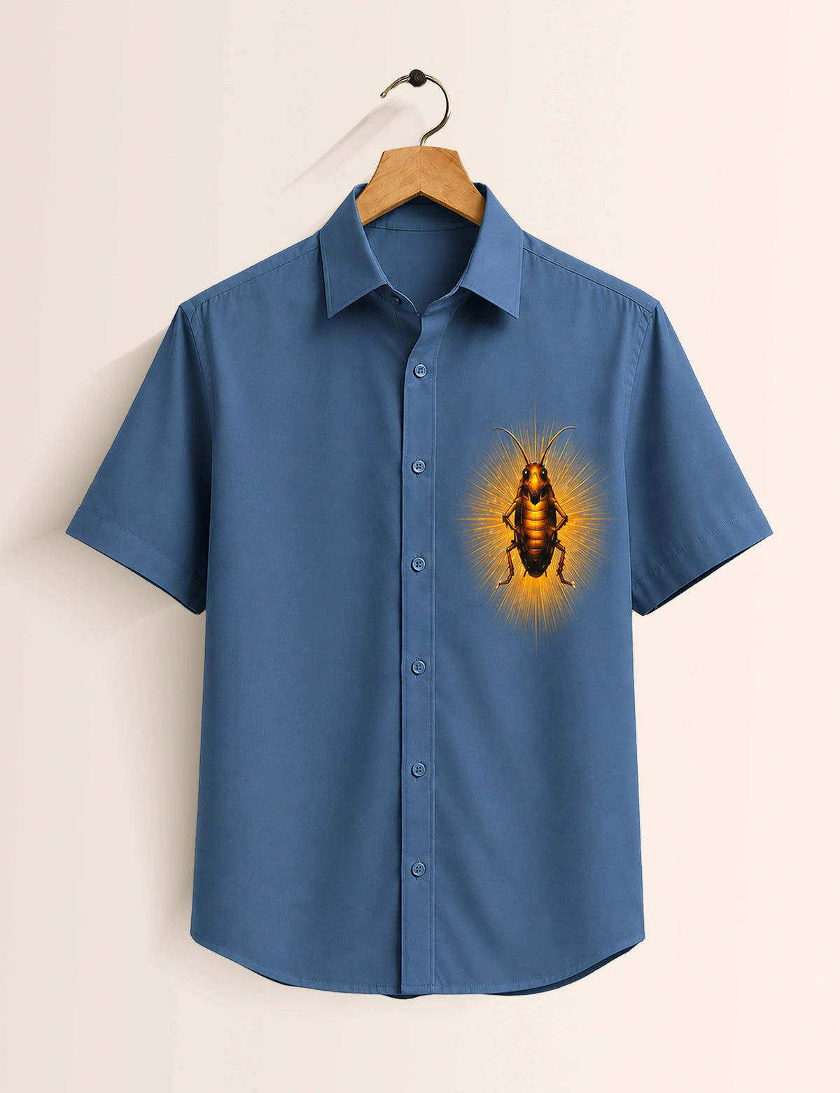 Blue Cockroach Printed Half Sleeves Shirt - XPST