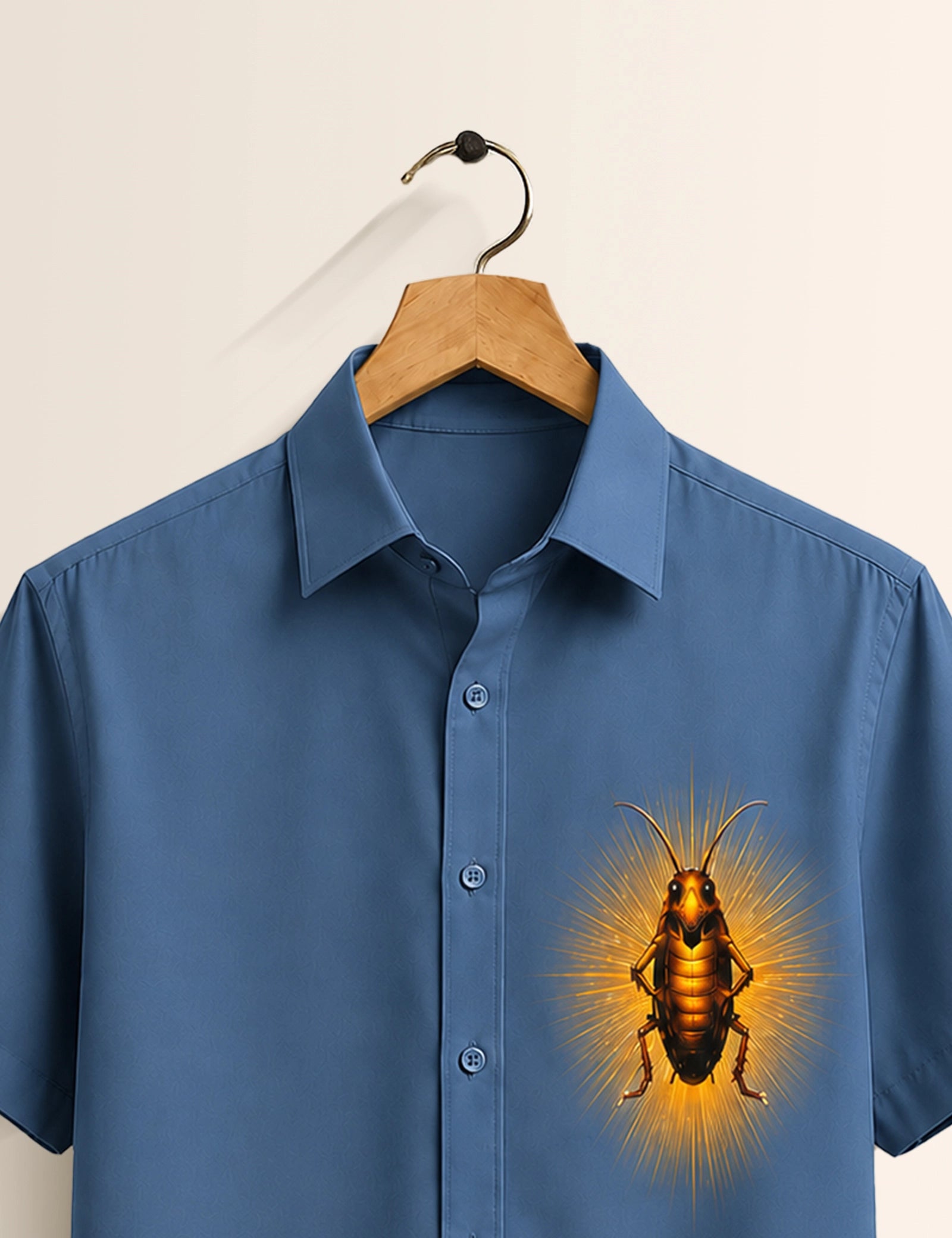 Blue Cockroach Printed Half Sleeves Shirt - XPST