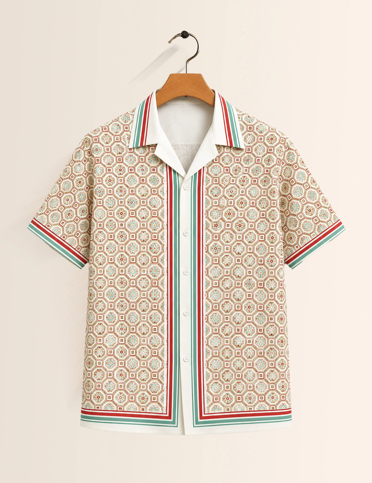 Cream Gucchi Printed Unisex Half Sleeves Shirt
