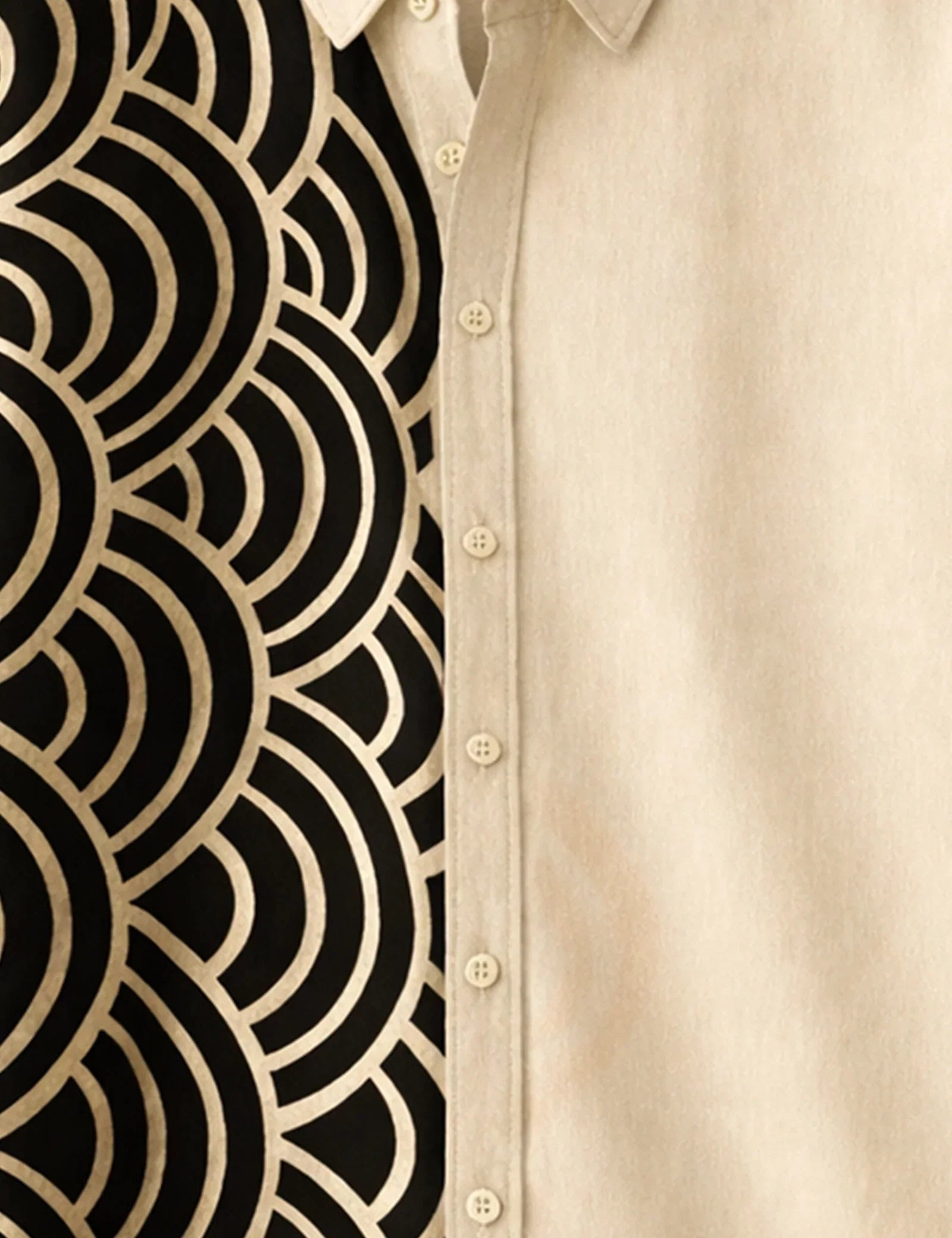Cream Scales Printed Mens Half Sleeves Shirts Exclusive - XPST