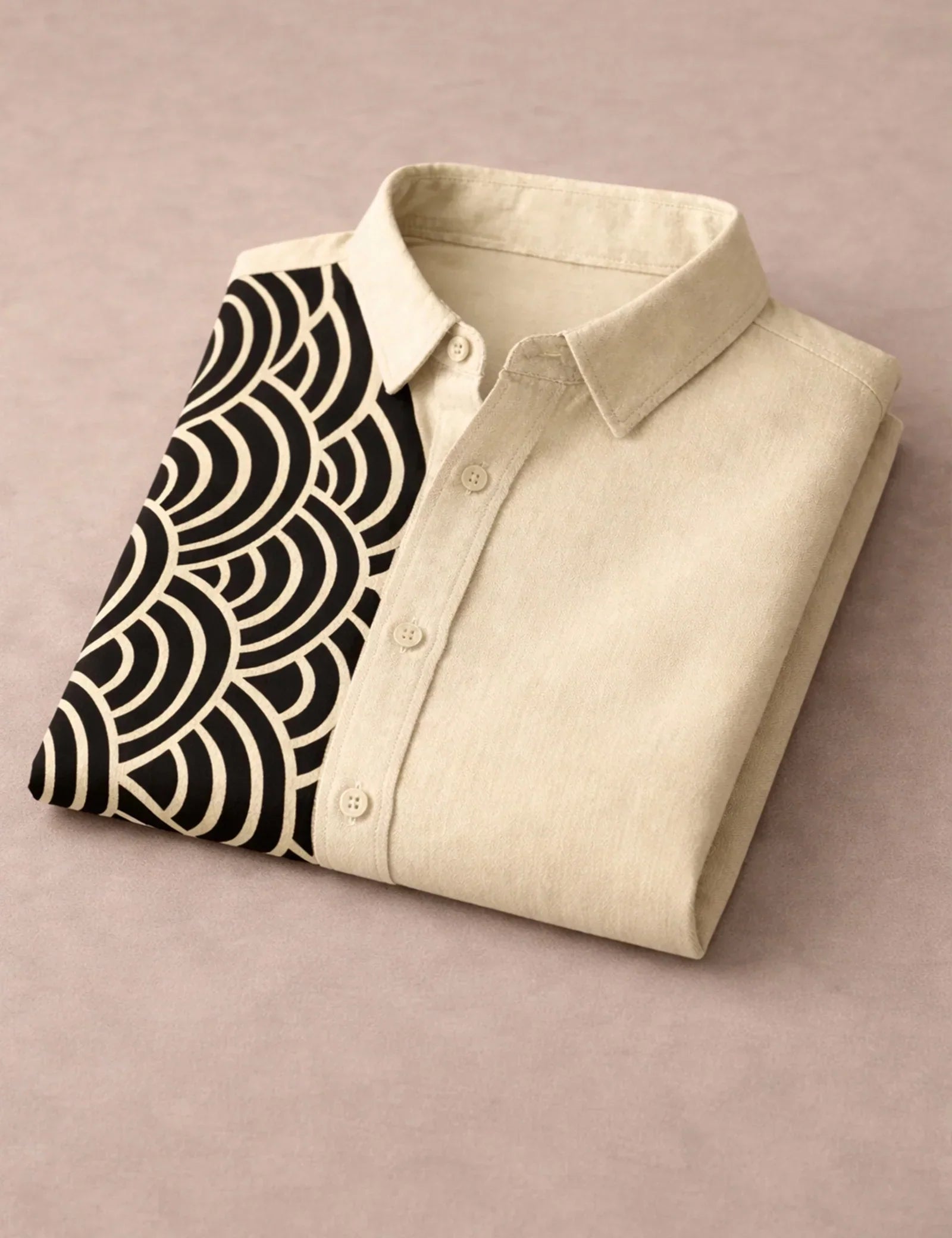 Cream Scales Printed Mens Half Sleeves Shirts Exclusive - XPST