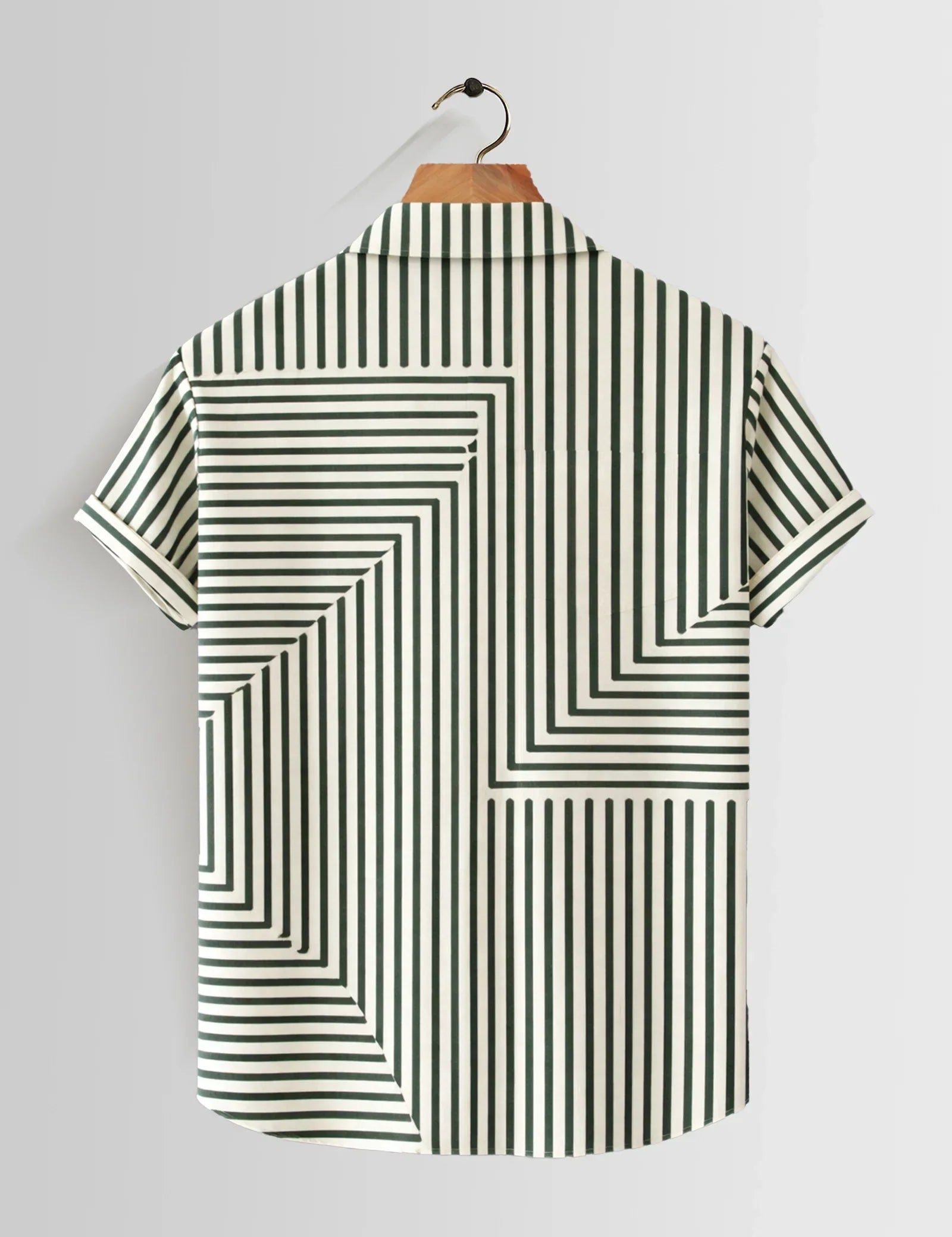 Cream Zigzag Printed Mens Half Sleeves Shirts Exclusive - XPST