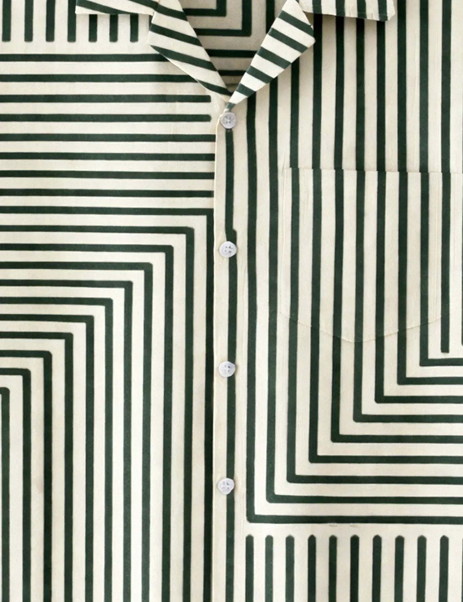 Cream Zigzag Printed Mens Half Sleeves Shirts Exclusive - XPST