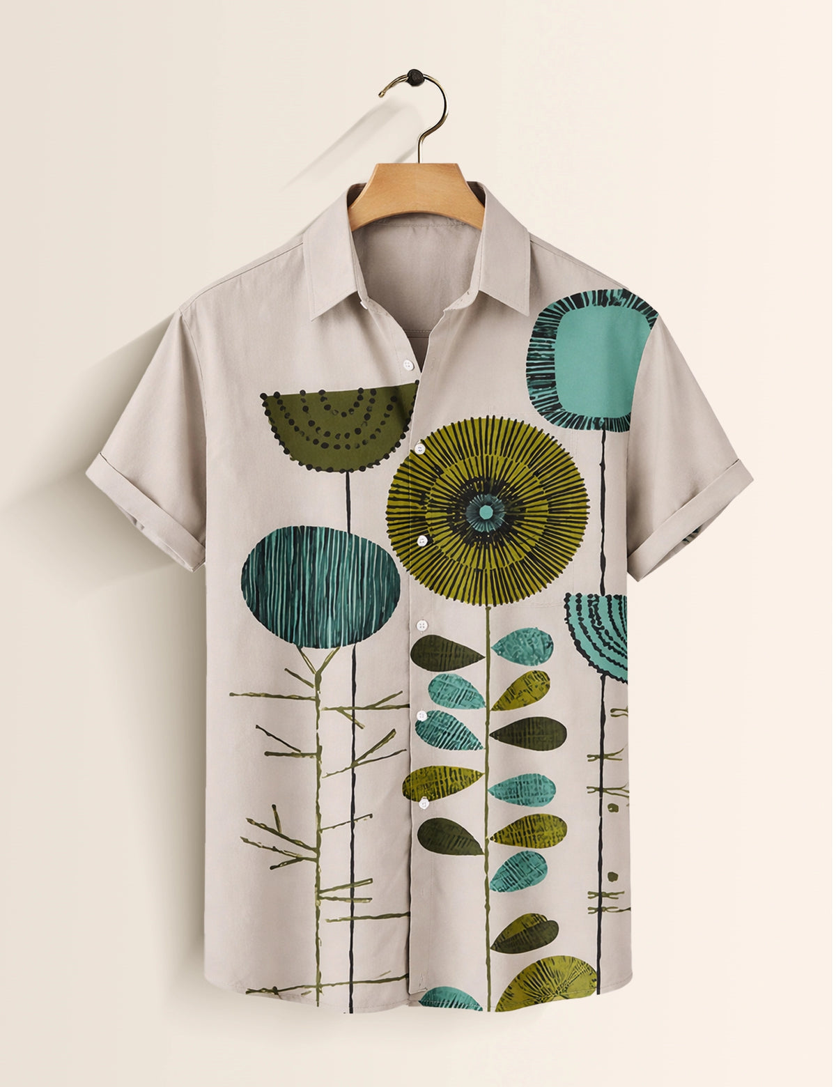 Floral Mandala Printed Mens Half Sleeves Shirts Exclusive - XPST