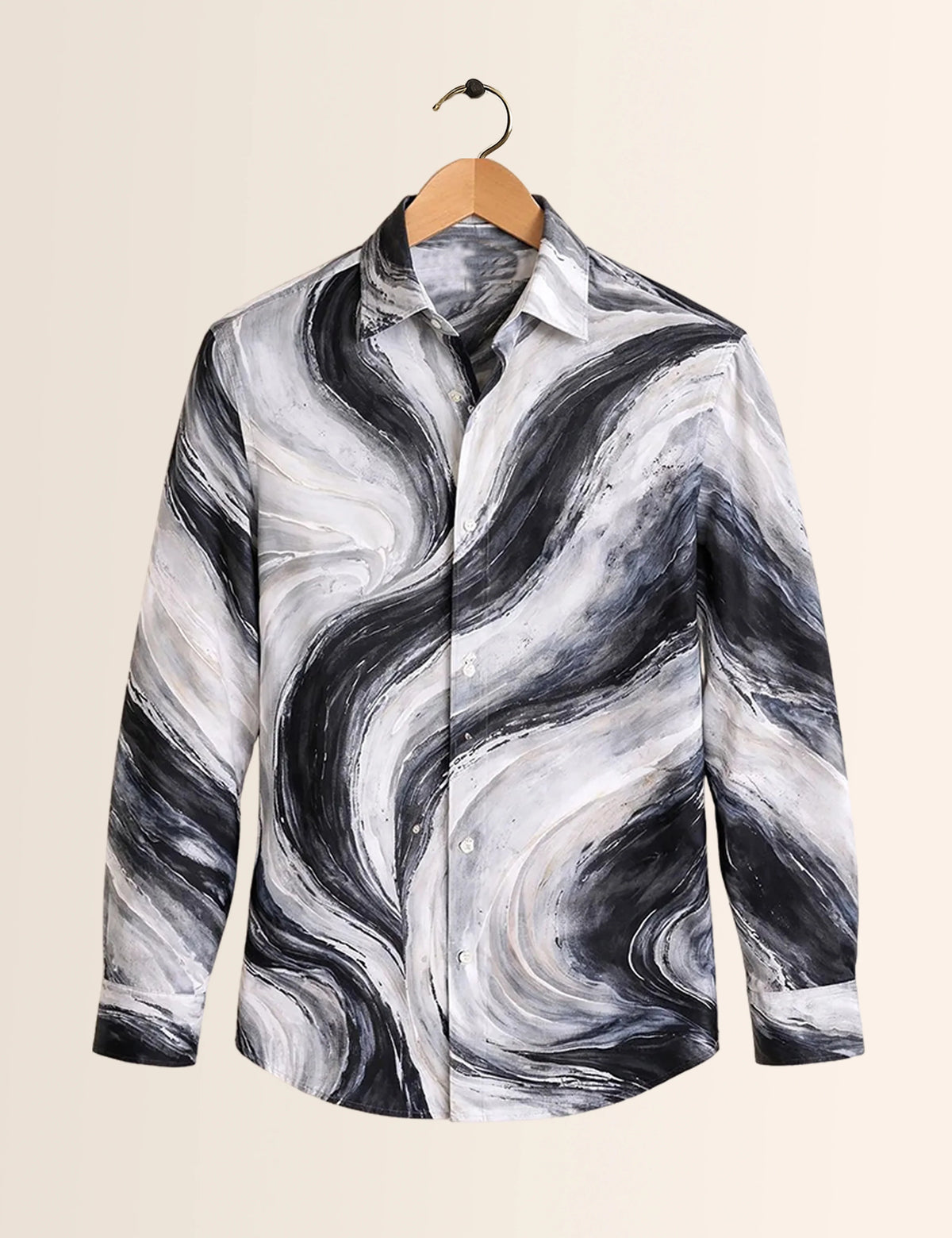 Black Wavy Type Full Sleeves Shirts - XPST