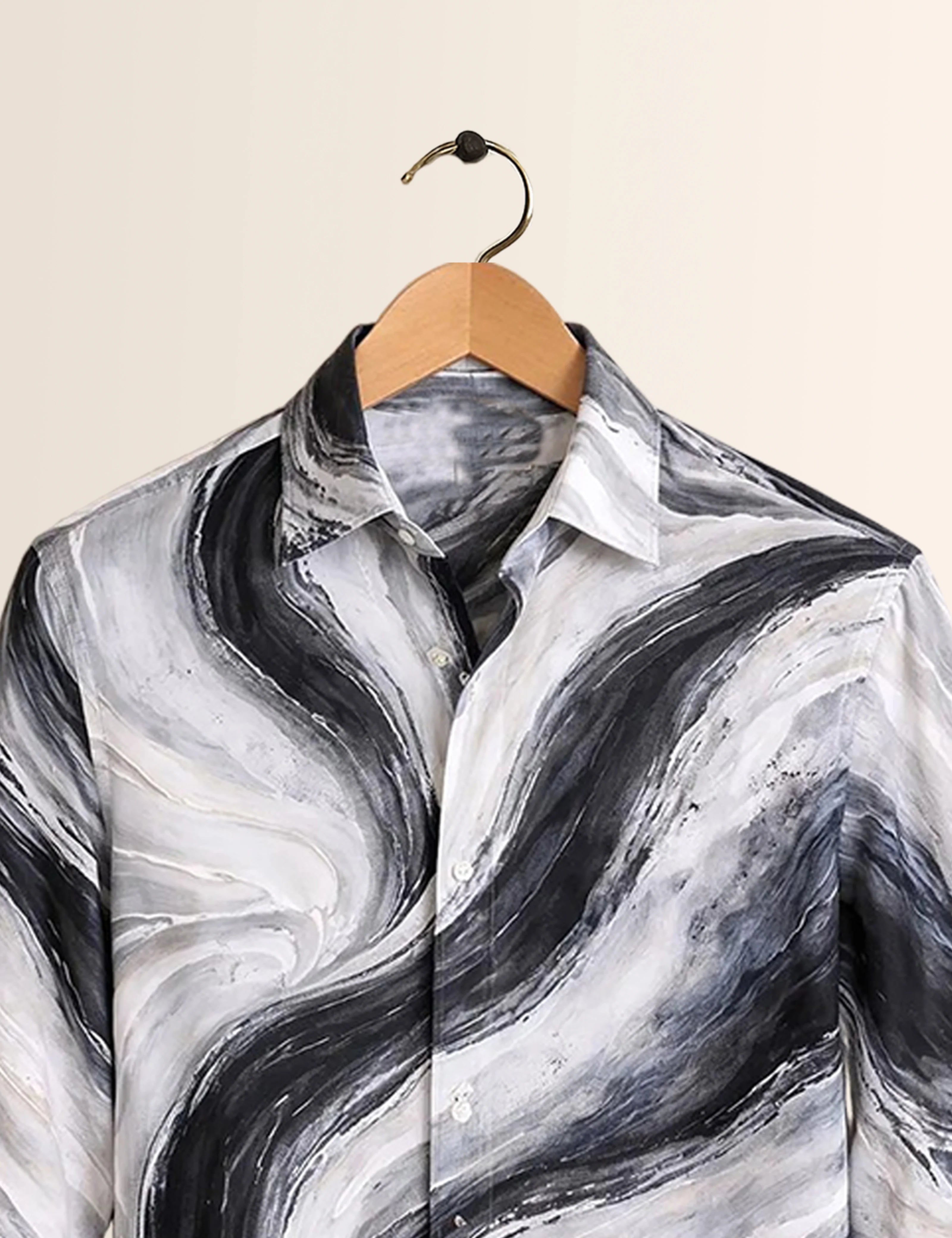 Black Wavy Type Full Sleeves Shirts - XPST
