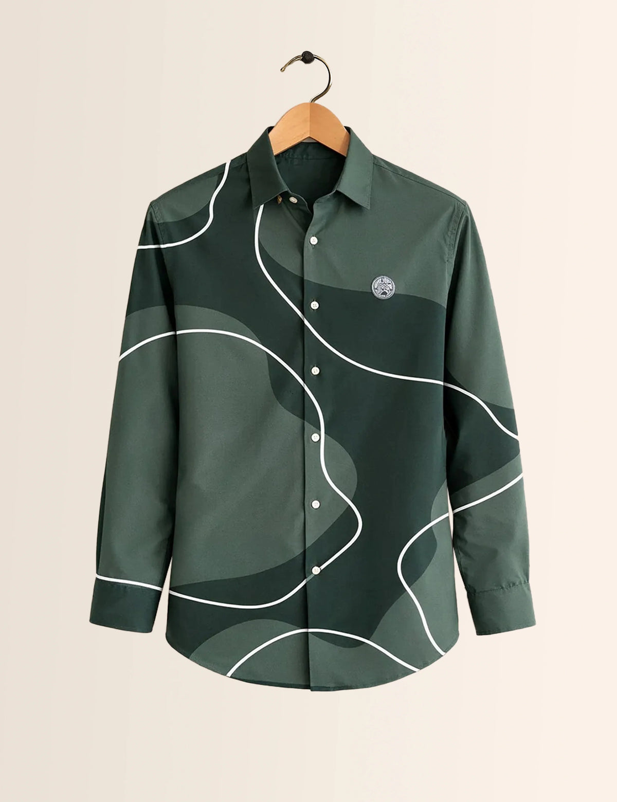Green Patch Type Full Sleeves Shirts - XPST