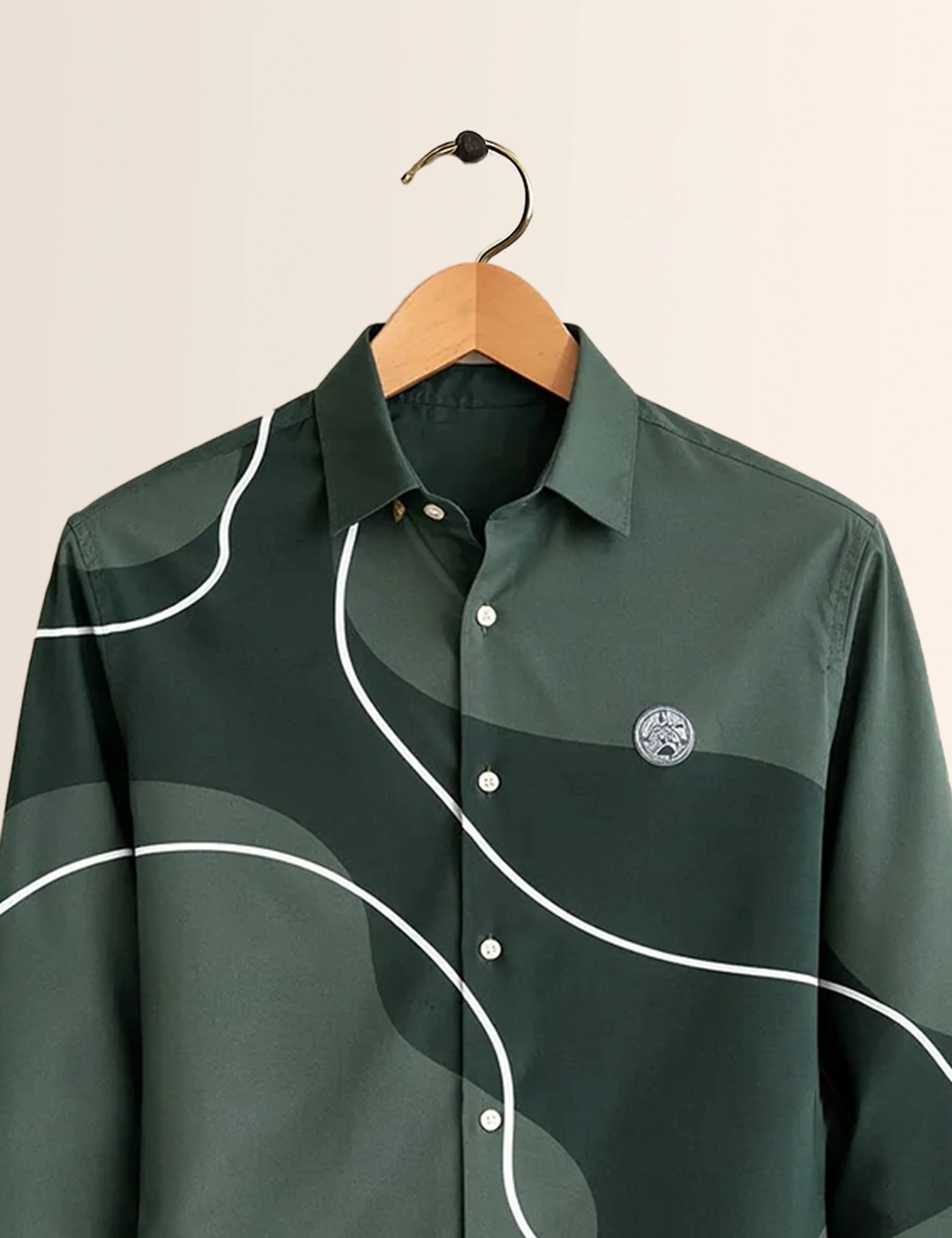 Green Patch Type Full Sleeves Shirts - XPST