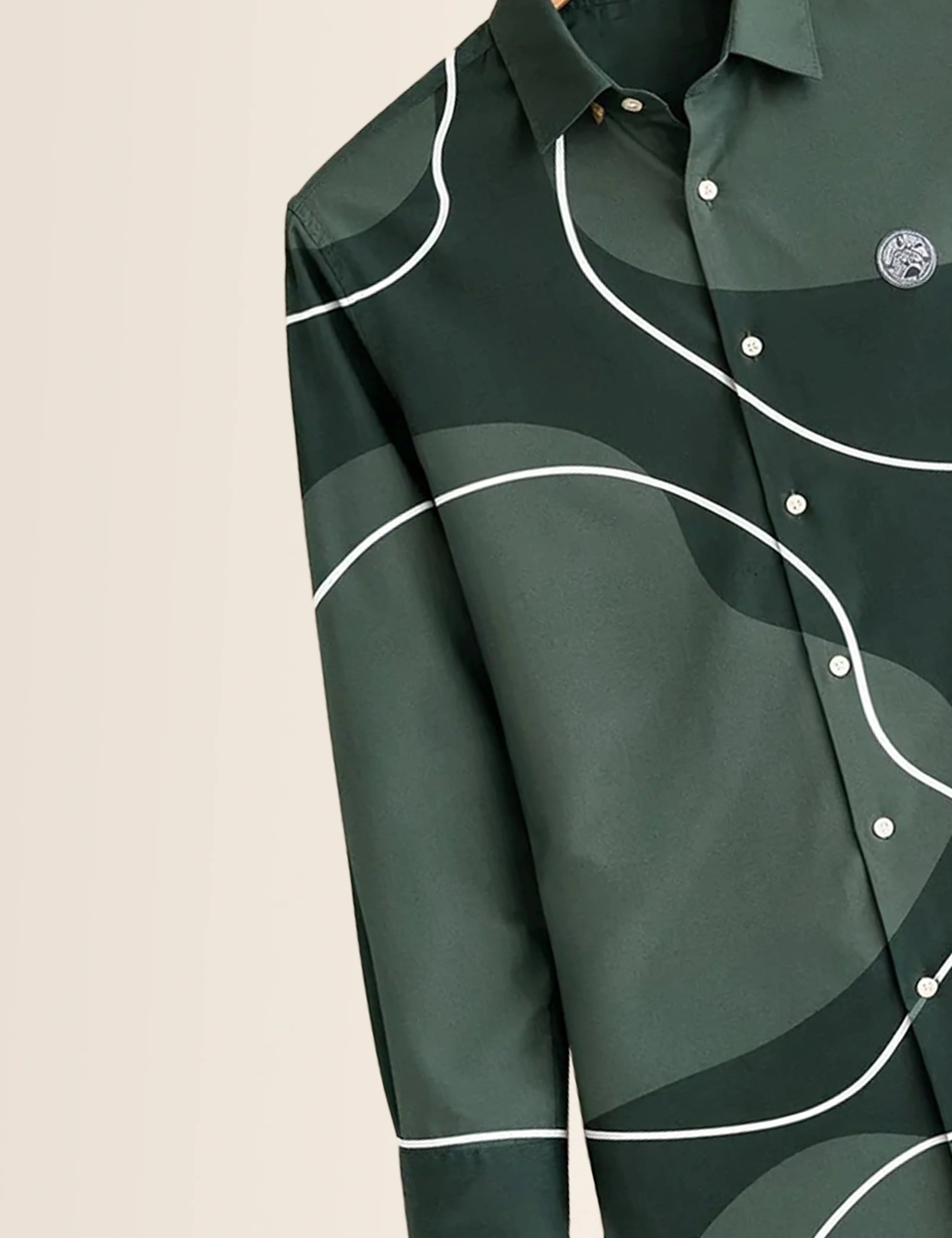 Green Patch Type Full Sleeves Shirts - XPST