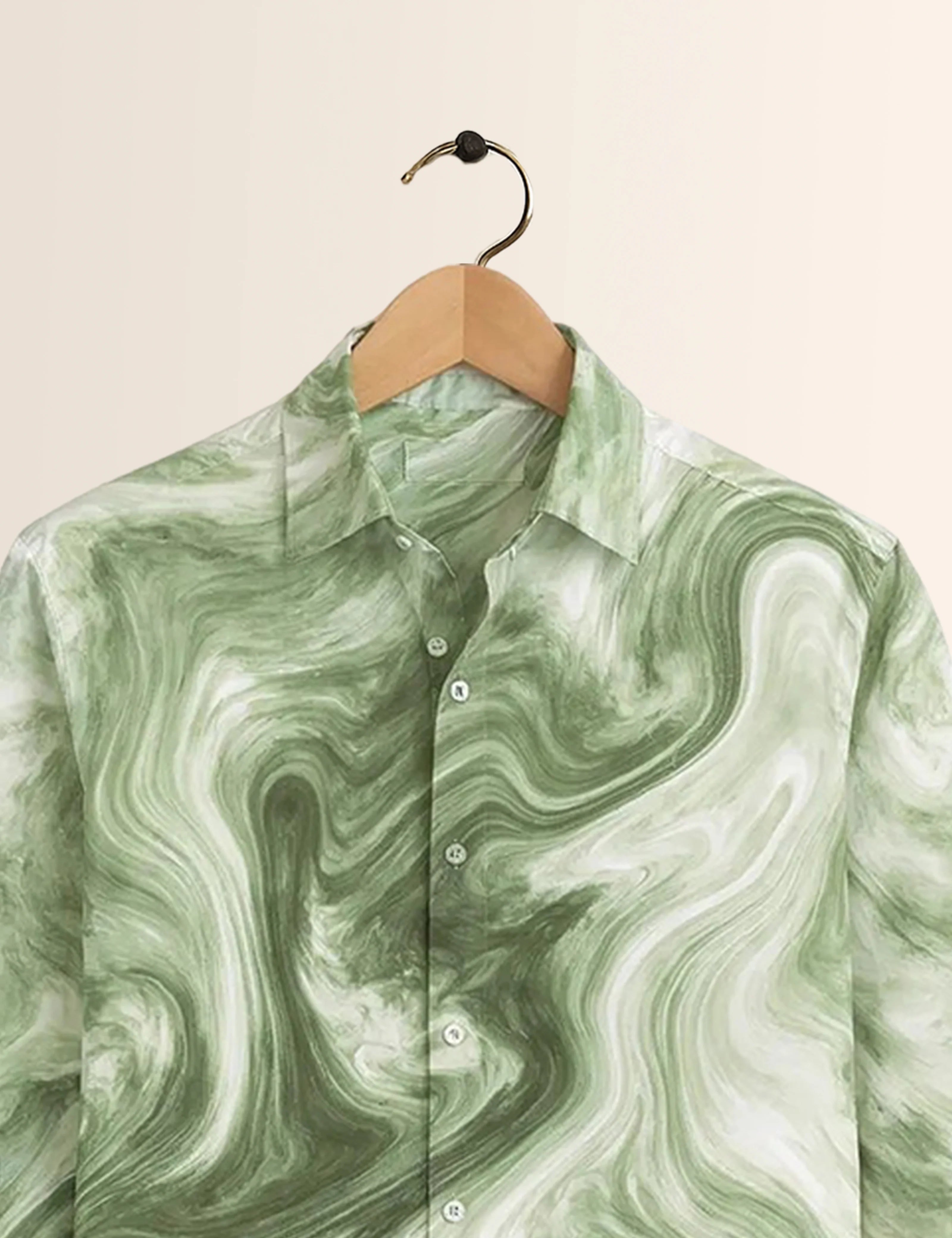 Green Smoke Type Full Sleeves Shirts - XPST