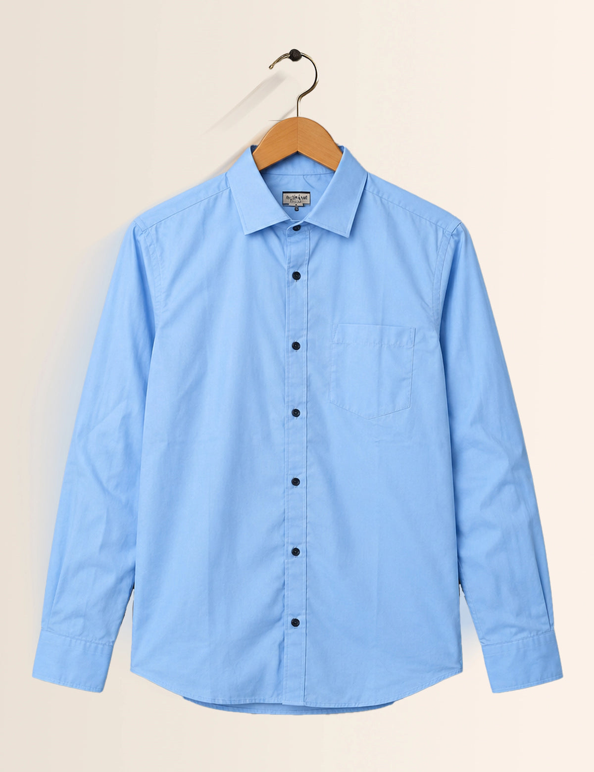 Blue Solid Full Sleeves Shirts - XPST