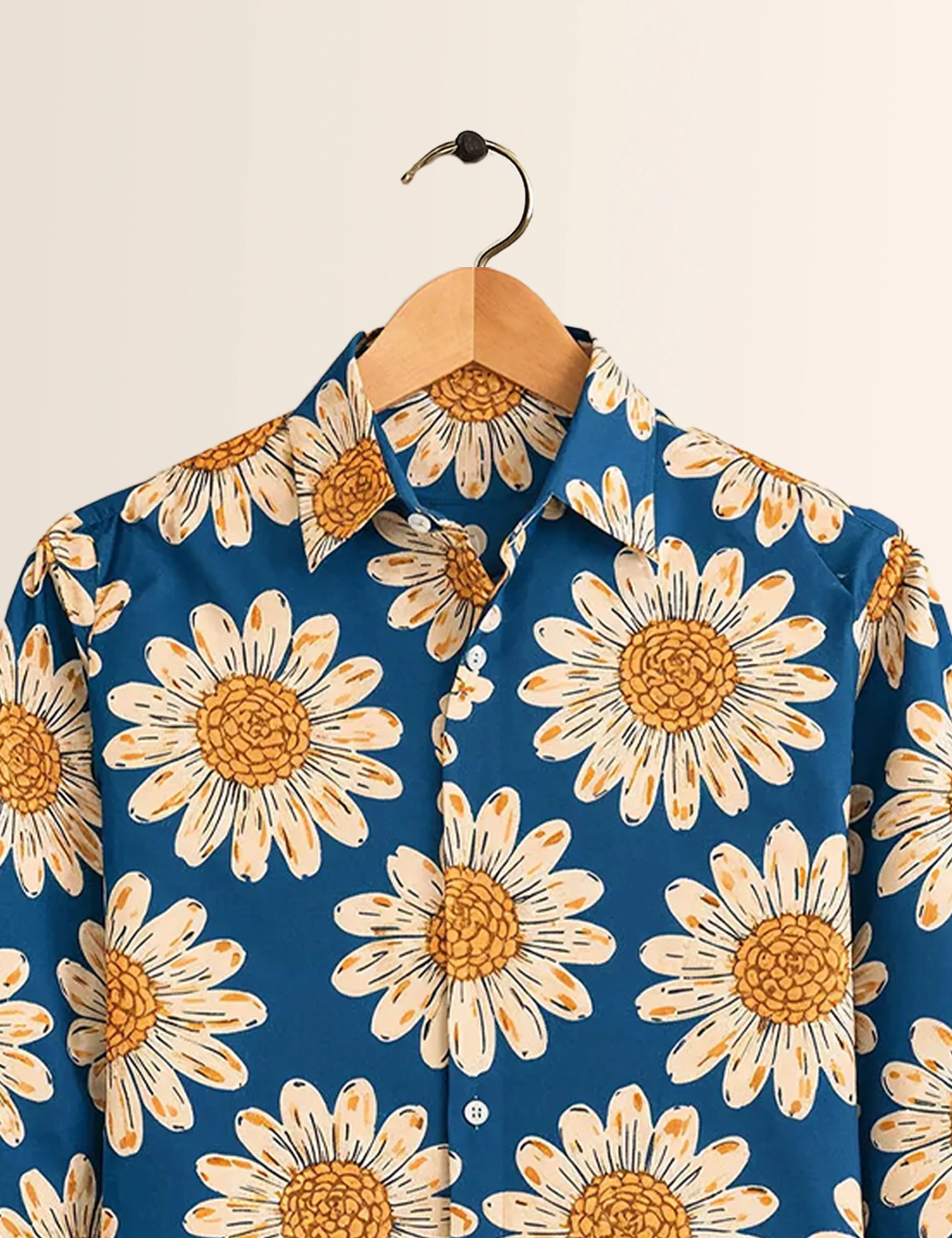 Spiral Flower Full Sleeves Shirts - XPST