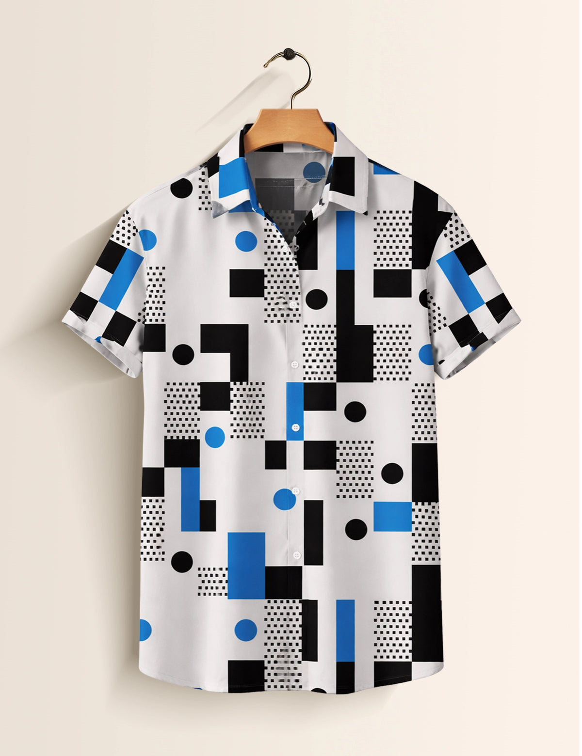 Geo Blocks Printed Mens Half Sleeves Shirts Exclusive - XPST