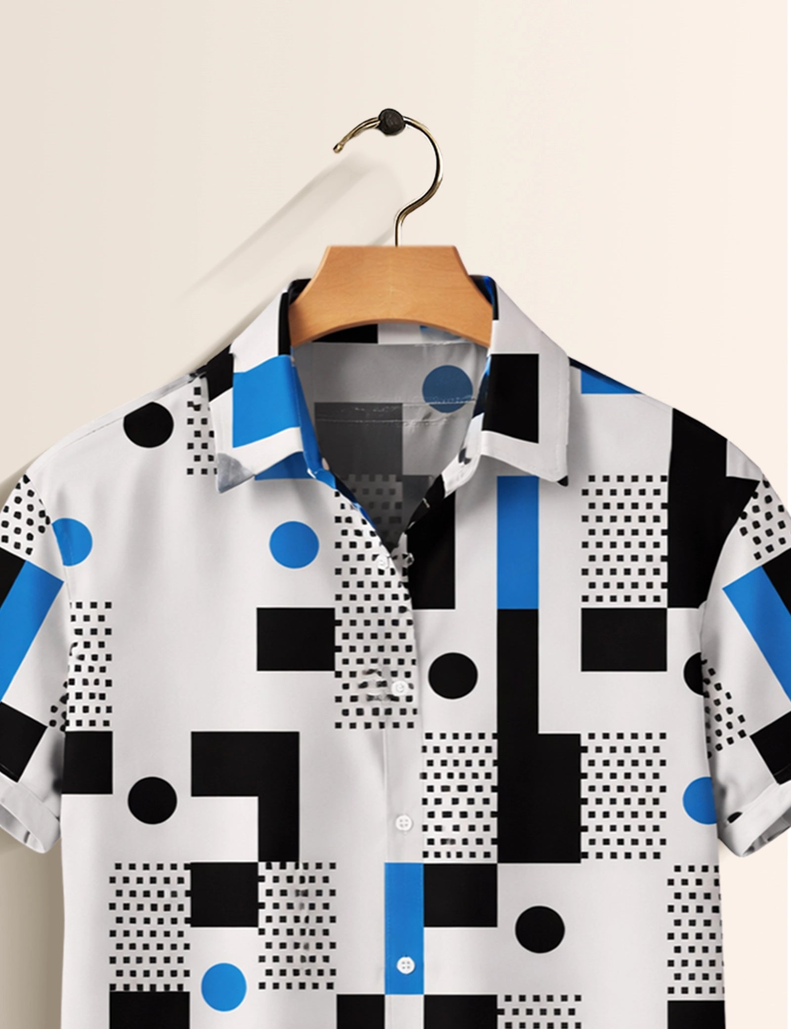 Geo Blocks Printed Mens Half Sleeves Shirts Exclusive - XPST