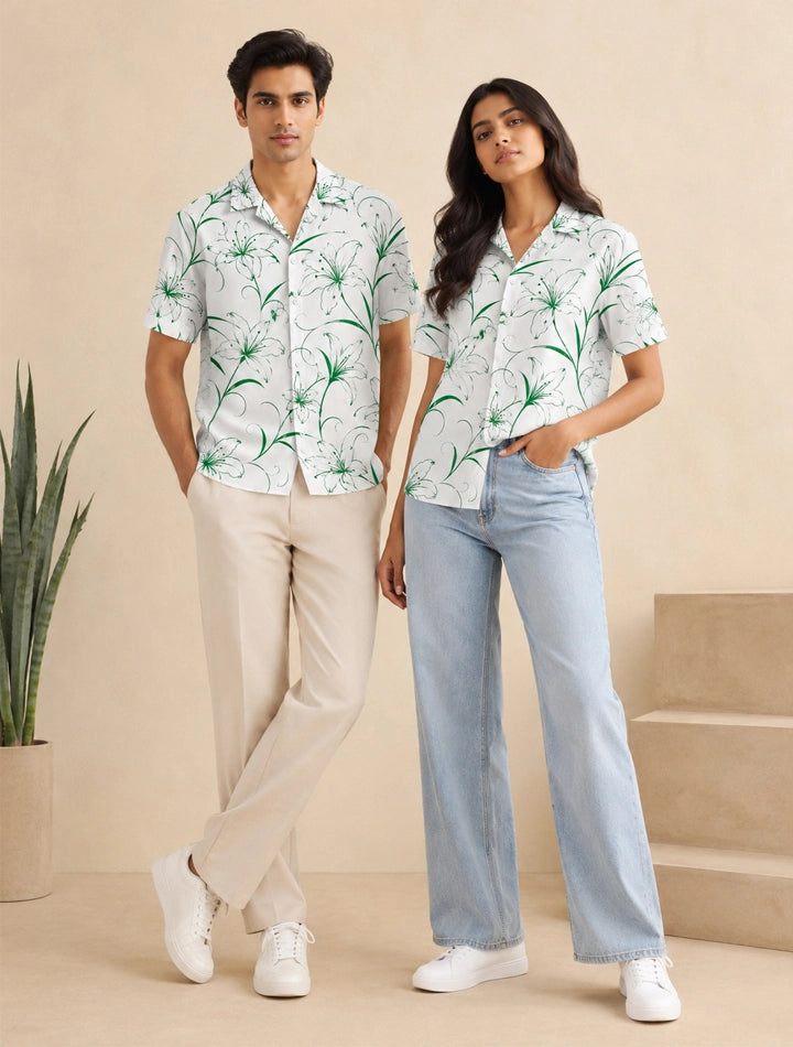 Green Grass Printed Unisex Half Sleeves Shirt