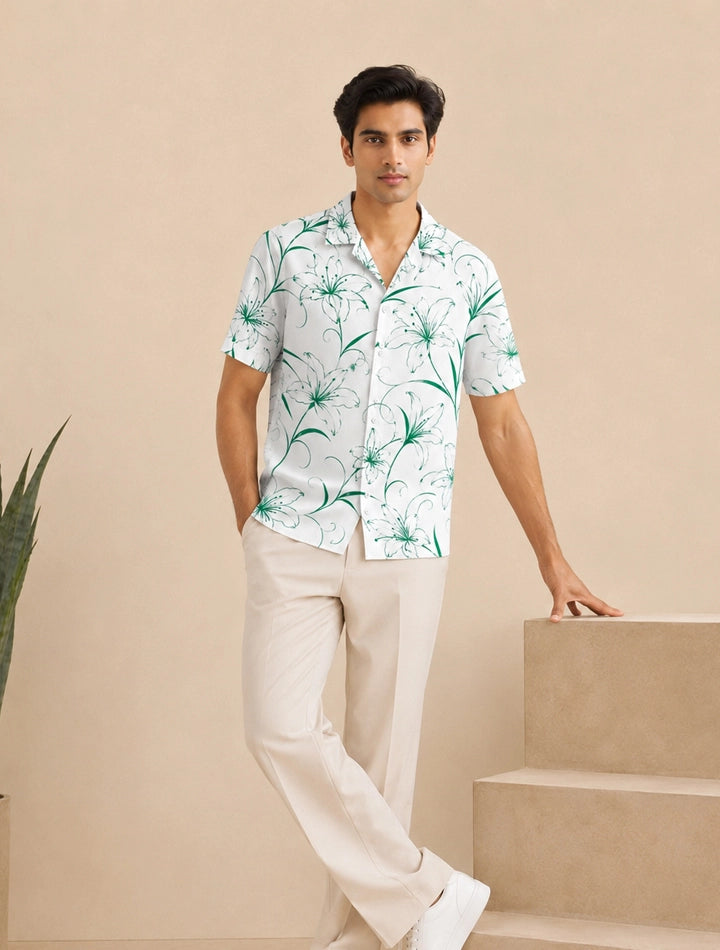 Green Grass Printed Unisex Half Sleeves Shirt