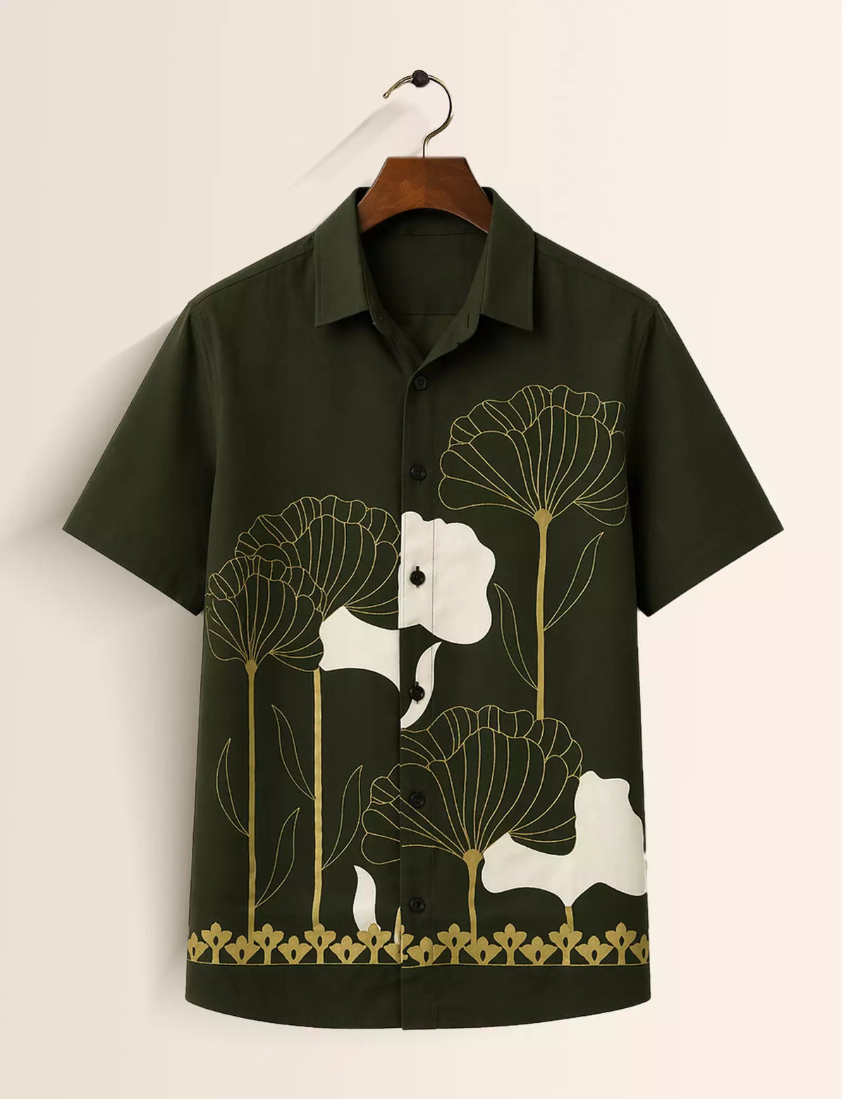 Green Outline Printed Half Sleeves Shirt - XPST