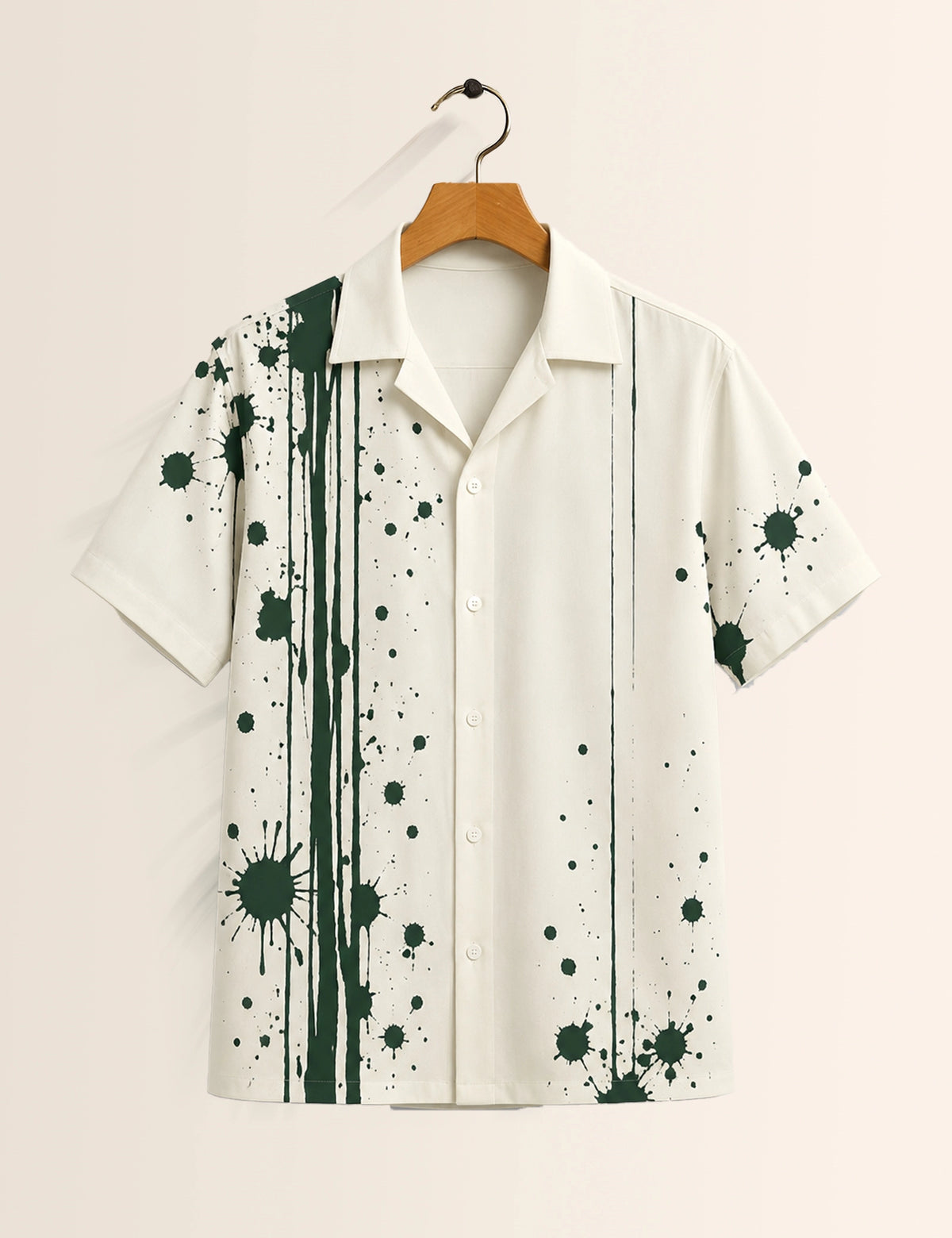 Green Splash Printed Unisex Half Sleeves Shirt