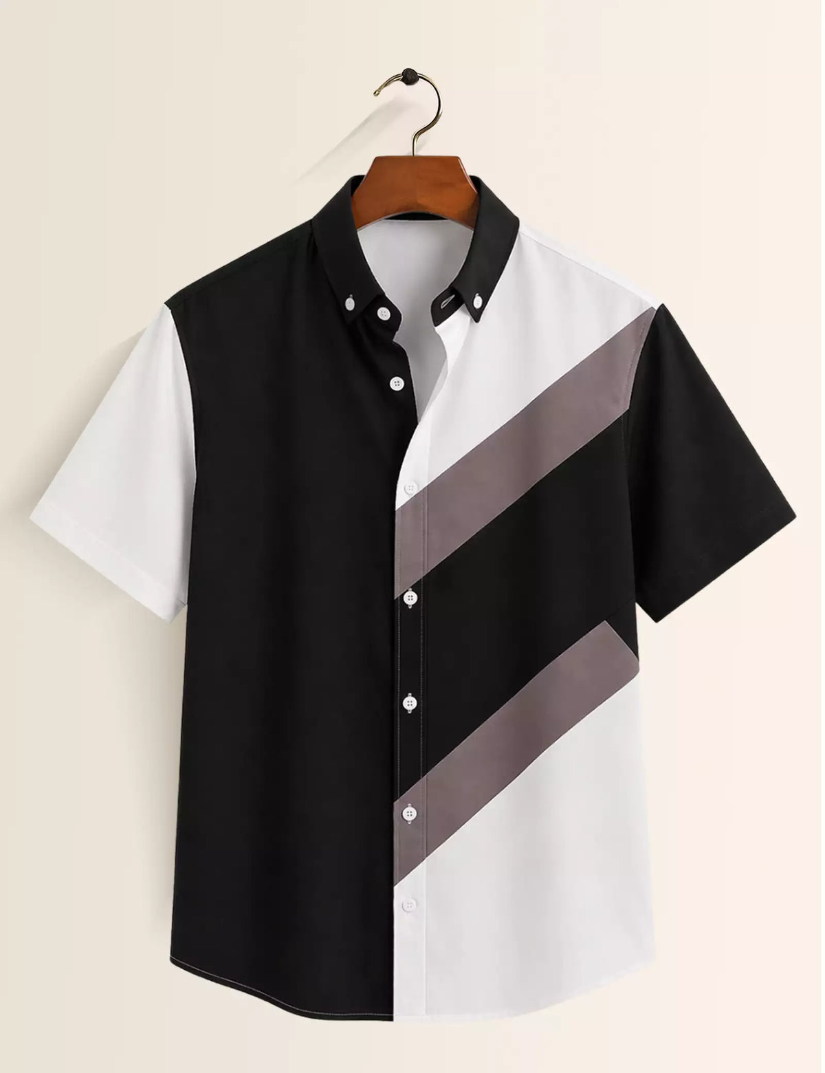 Half Brown Printed Half Sleeves Shirt - XPST