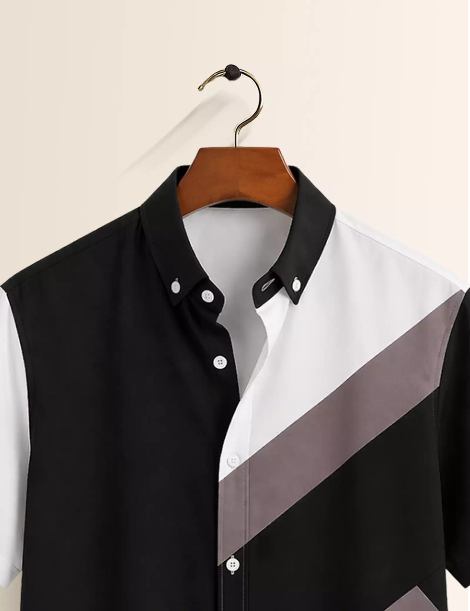 Half Brown Printed Half Sleeves Shirt - XPST
