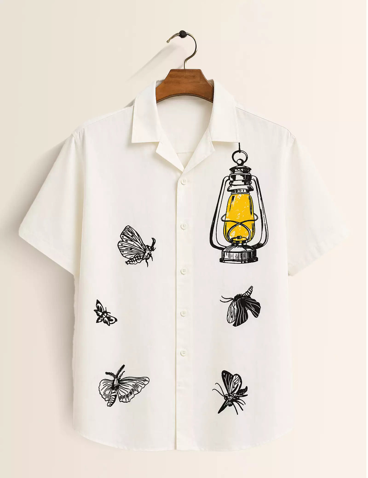 Lamp Butterfly Printed Half Sleeves Shirt - XPST