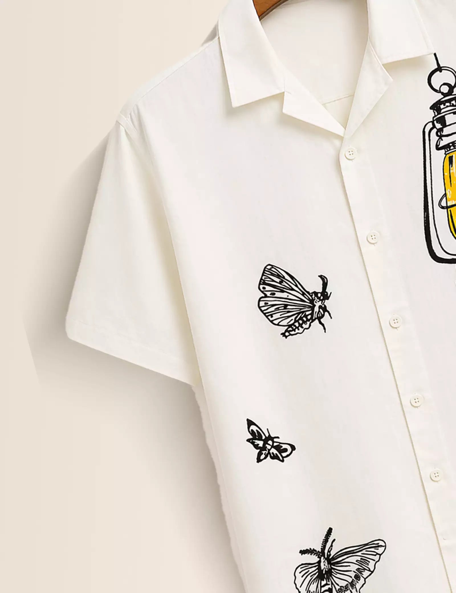 Lamp Butterfly Printed Half Sleeves Shirt - XPST